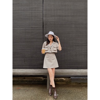 CLÉLIE - ÁO VÁY BEIGE SET