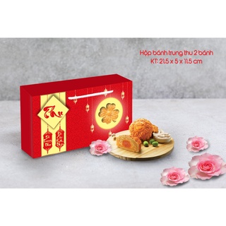 Combo 100 hộp bánh trung thu 2 bánh màu đỏ