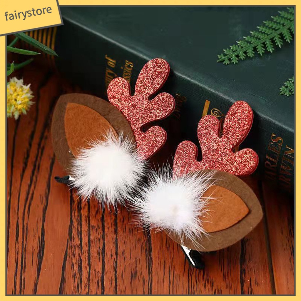 1 Cặp Kẹp Tóc Hình Sừng Hươu Bằng Thép Không Gỉ Dễ Thương