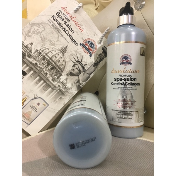 (Chính hãng Dầu gội xả deuolution spa salon keratin collagen hương thơm mềm mượt