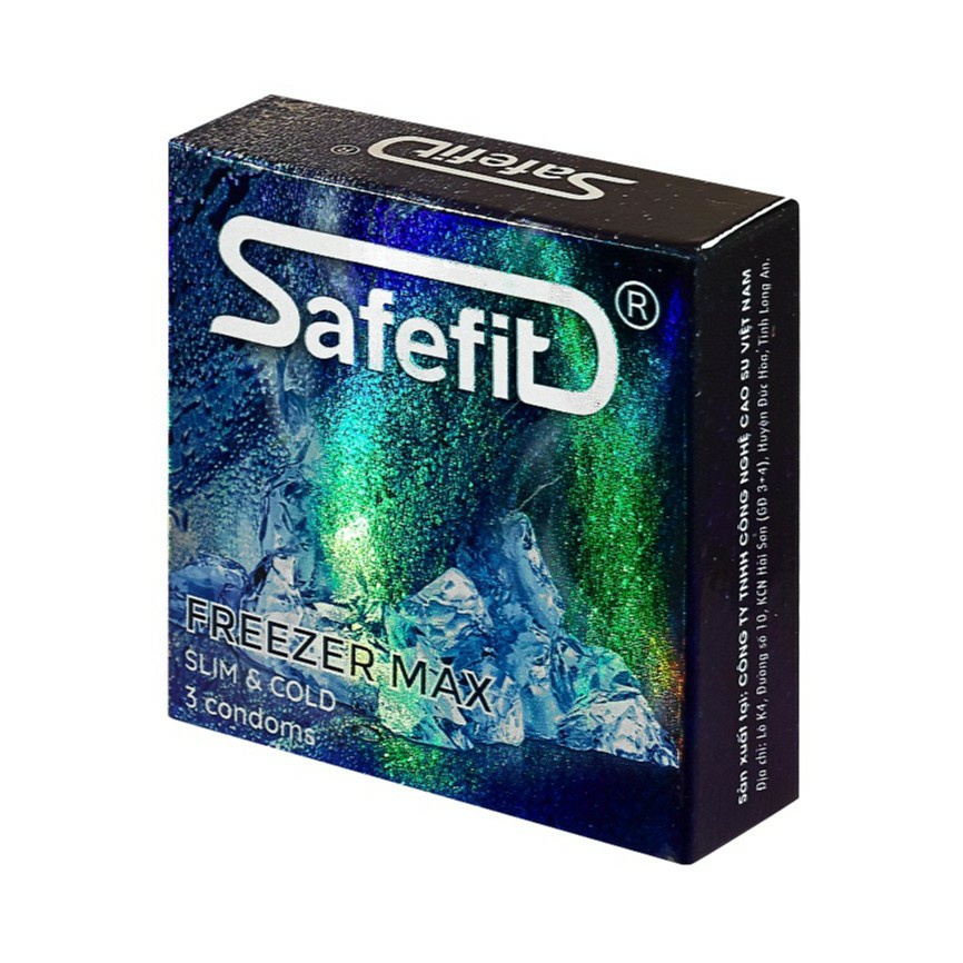 [ CHÍNH HÃNG ] Bao cao su Safefit FreezerMax, Siêu mỏng, mát lạnh bạc hà - Hộp 3 - 10 cái