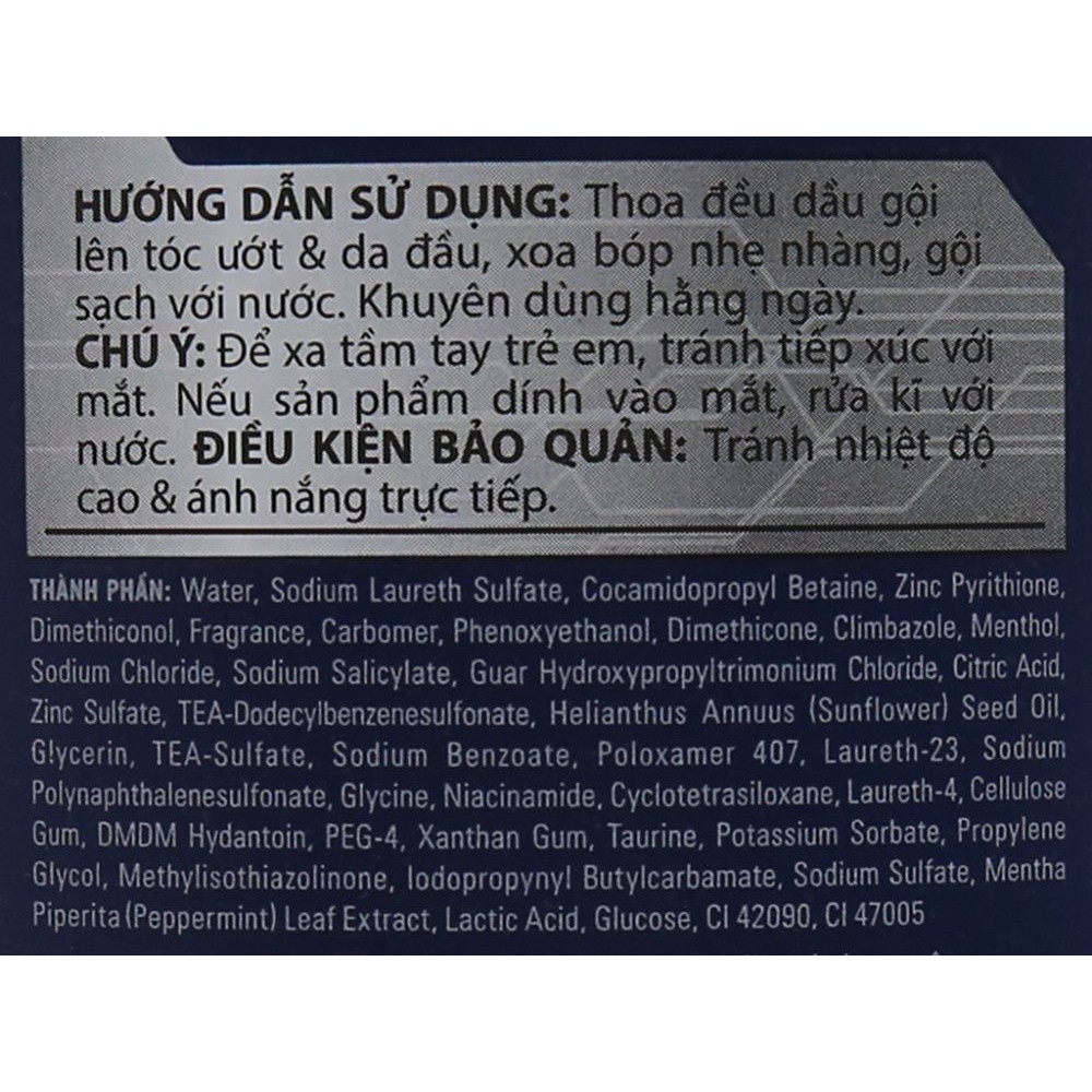 Dầu Gội Đầu Sạch Gàu Clear Men 370g Cool Sport Bạc Hà Chính Hãng.