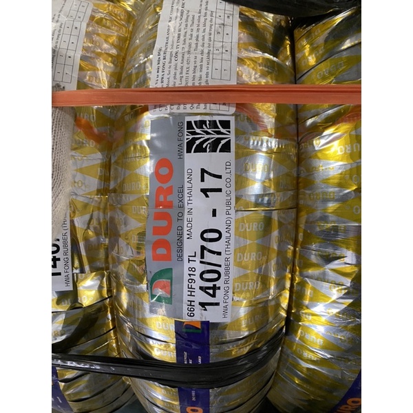 Lốp xe Duro Thái Lan 66H Hf918L 140/70-17 lắp cho xe CBR150, Exciter150, Fz150, FzS,TFX150, GSX-R150, GSX-S150