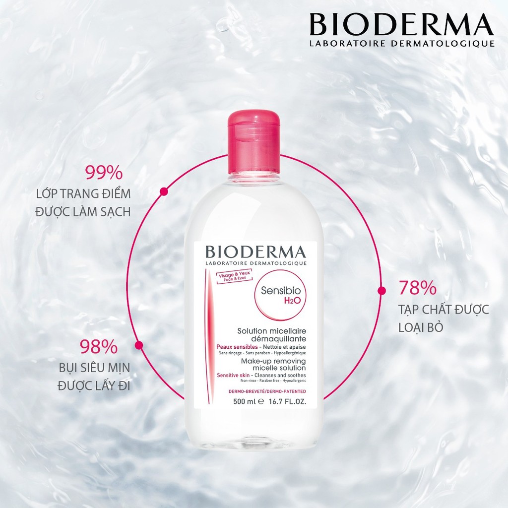 Nước tẩy trang Bioderma Crealine, Sensibio H2O 500 ml