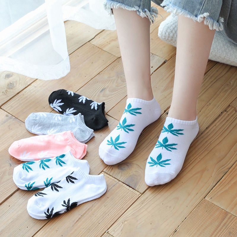 [Mới] Vớ Cotton Cao Cấp Thoải Mái Chất Lượng Cao / Vớ Thể Thao Đường Phố Hàn Quốc Hình Lá Phong Cho Nam