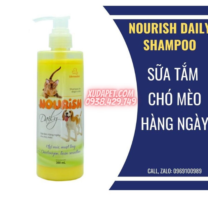 [MUA NHIỀU GIẢM GIÁ] SỮA TẮM DƯỠNG MƯỢT LÔNG HẰNG NGÀY CHO CHÓ, MÈO LÔNG NGẮN - SHAMPO NOURISH DAILY - SP000231