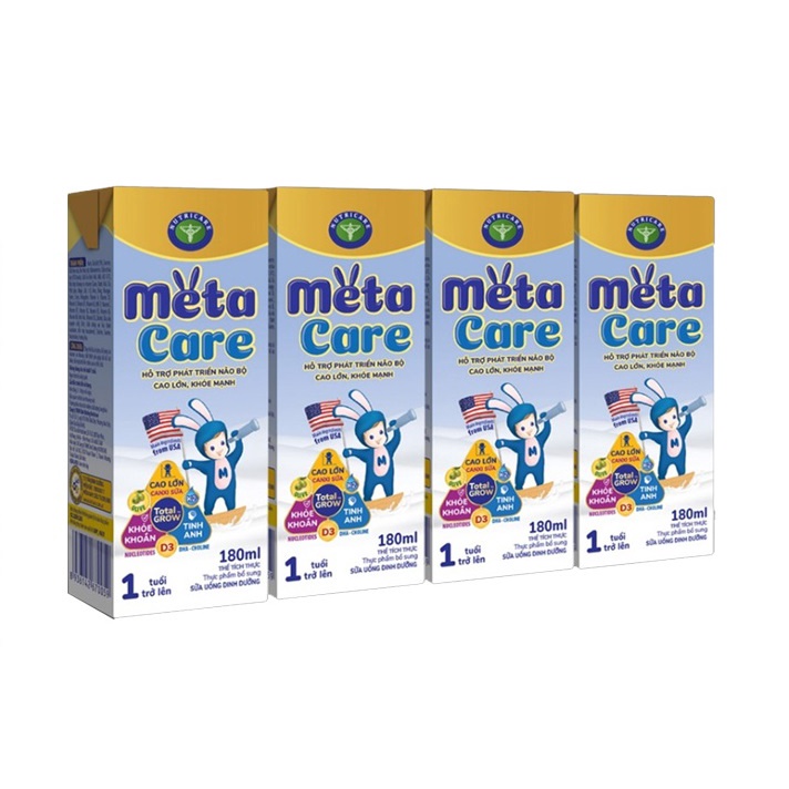 Lốc 4 hộp sữa dinh dưỡng Metacare pha sẵn 180ml (nhãn vàng)