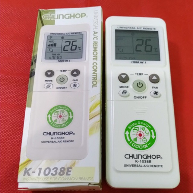 REMOTE KHIỂN MÁY LẠNH ĐIỀU HÒA ĐA NĂNG CHUNGHOP K-1038E [Siêu Rẻ] dùng cho nhiều RẤT nhiều dòng máy lạnh