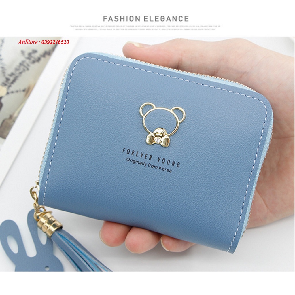 Bóp Da Nữ Mini Thời Trang Cao Cấp Nhiều Màu Siêu Cute, Ví Nữ Mini FOREVER YOUNG 1 Dây Khóa Nhỏ Gọn Tiện Dụng LV01