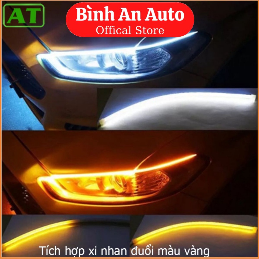 Bộ 2 Led Dây Đèn Mí Ô Tô Tích Hợp Xi Nhan Đuổi Silicon Chống Nước - Bình An Auto