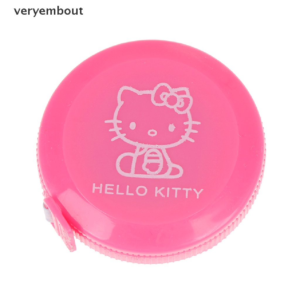 【ut】 HELLO KITTY Cute Retractable Tape Measure Cartoon Floppy Ruler Family KT Cat .