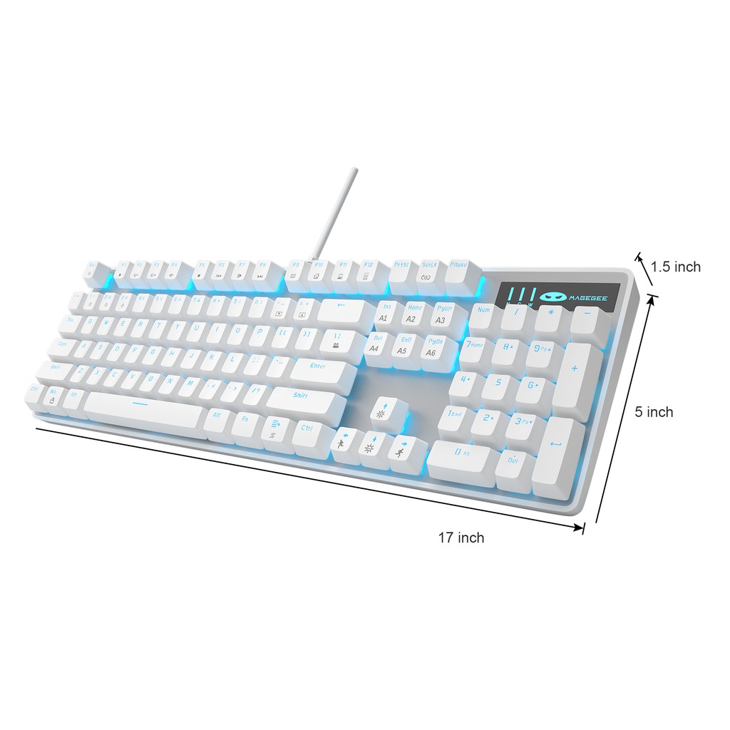 Bàn phím cơ chơi game Magegee 100% có dây đèn led tùy chọn màu sắc cho Windows/ laptop