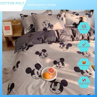 Set Chăn Ga Cotton Poly Hoạt Hình Chuột Mickey Đanh Mát Cực Chất Shinbedding.shop
