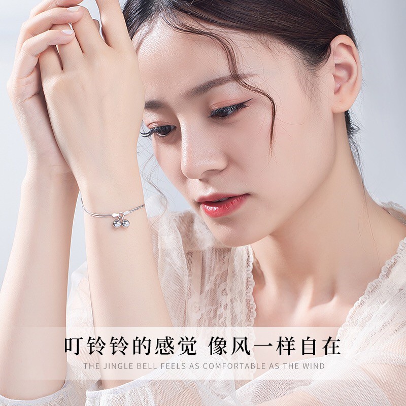 Vòng tay dây xích xương rắn đính chuông thiết kế đơn giản thời trang Hàn Quốc F170