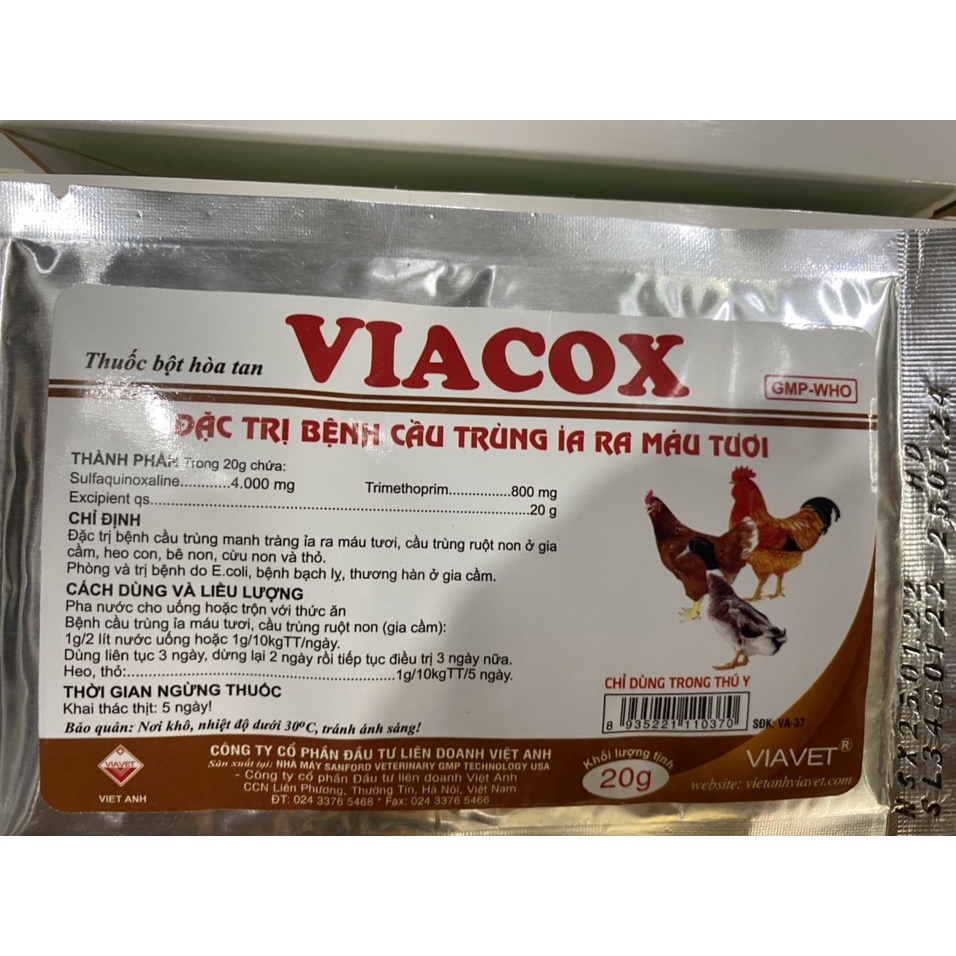 VIACOX Sunfaquinoxa... 20% và Trimethopri...4% Via Cox