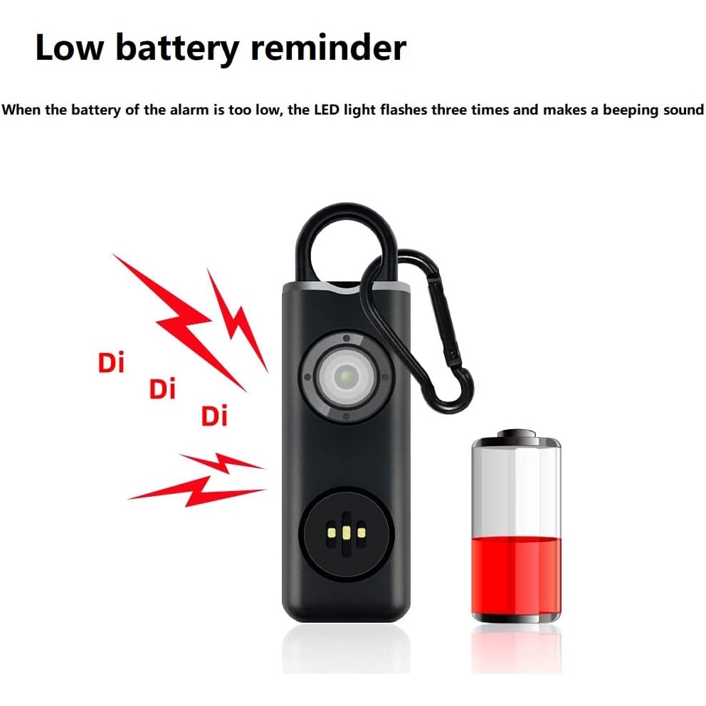 Báo động an ninh cá nhân 130DB Báo động âm thanh, USB có thể sạc lại với đèn LED Keychain, Người già Caller cho Nữ sinh Tự vệ Sử dụng ngoài trời