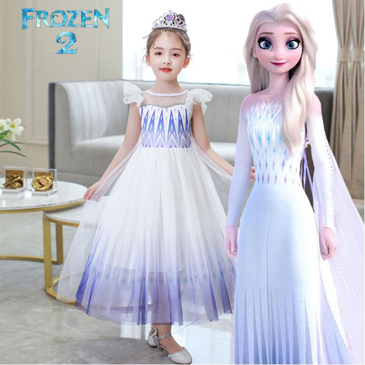 Váy đầm công chúa Elsa Frozen 2 siêu dễ thương cho bé gái