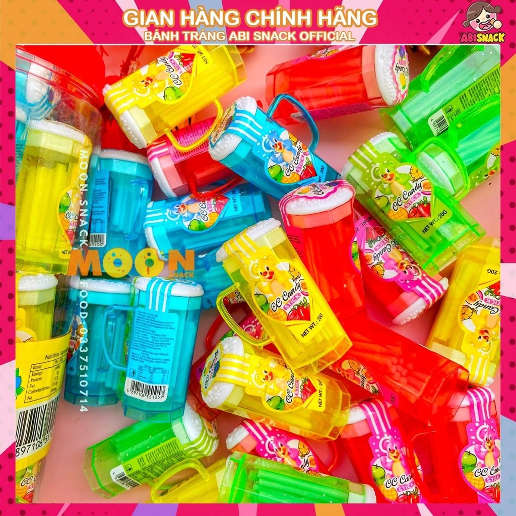 Kẹo tăm lạnh cốc bia CC Candy Stick bình siêu ngộ nghĩnh 20g-món ăn vặt tuổi thơ