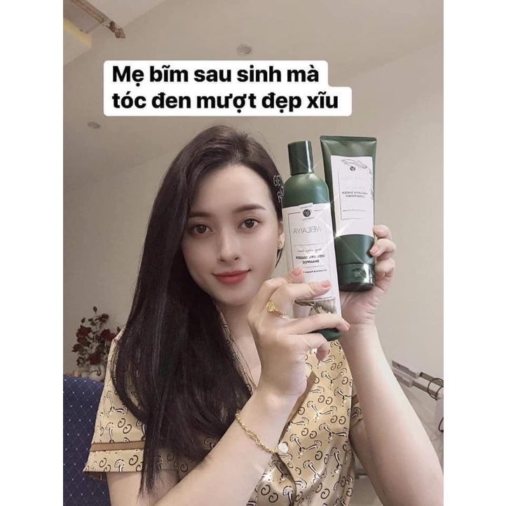 Cặp dầu gội xả tóc thảo dược Weilaiya gừng hà thủ ô giúp dưỡng đen và kích thích mọc tóc