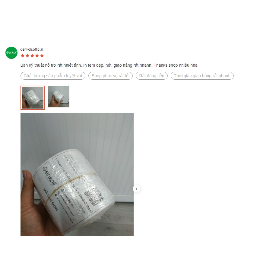 Cuộn tem decan in vận đơn, phiếu giao hàng in sẵn tên SHOP