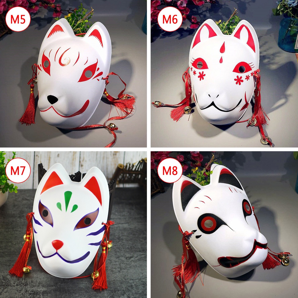 Mặt nạ cáo Kitsune cosplay Mặt nạ hồ ly hoá trang Nhật Bản độc đáo