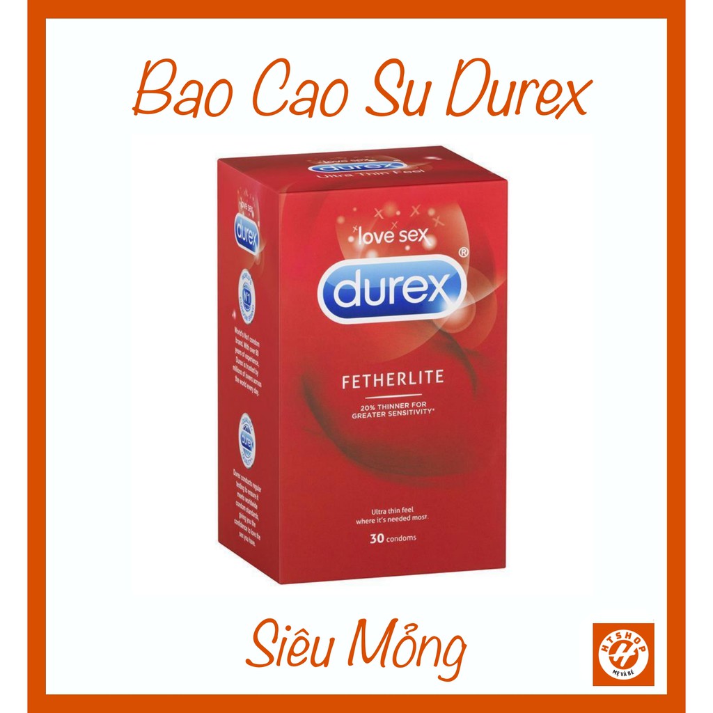 Bao Cao Su Durex Ultra Thin Feel Fetherlite (Hộp 30 chiếc) - Úc