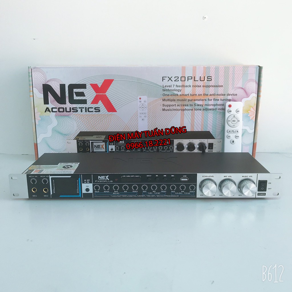 Vang cơ Karaoke Nex FX20 Plus - Vang nhại hay, chống hú tốt có bluetooth, cổng quang, usb, ngõ ra Sub ĐẶC BIỆT CÓ ĐIỀU K