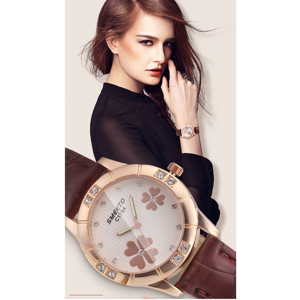 [MẪU HOT] Đồng hồ nữ SMEETO SM22 dây da cao cấp đẳng cấp phái nữ | BigBuy360 - bigbuy360.vn