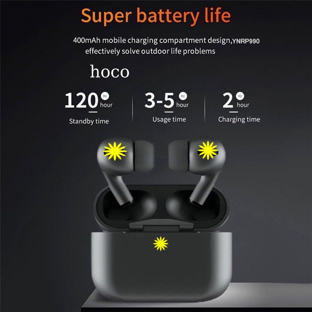 Tai nghe bluetooth Hoco pro đen nhám  TWS âm thanh hay bass khỏe treble rời dùng cho cả ios và androi