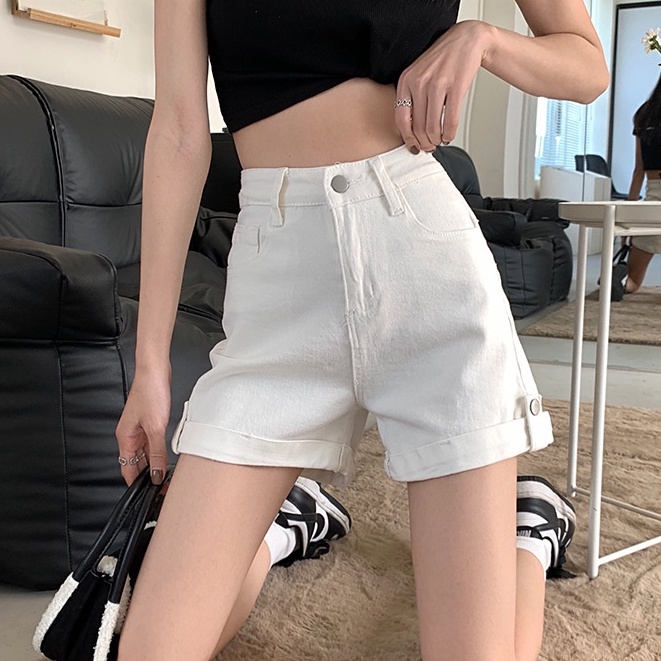 Quần short nữ kaki phong cách Ullzang lưng cao, ống rộng có Bigsize lên tới 70kg (KKN)