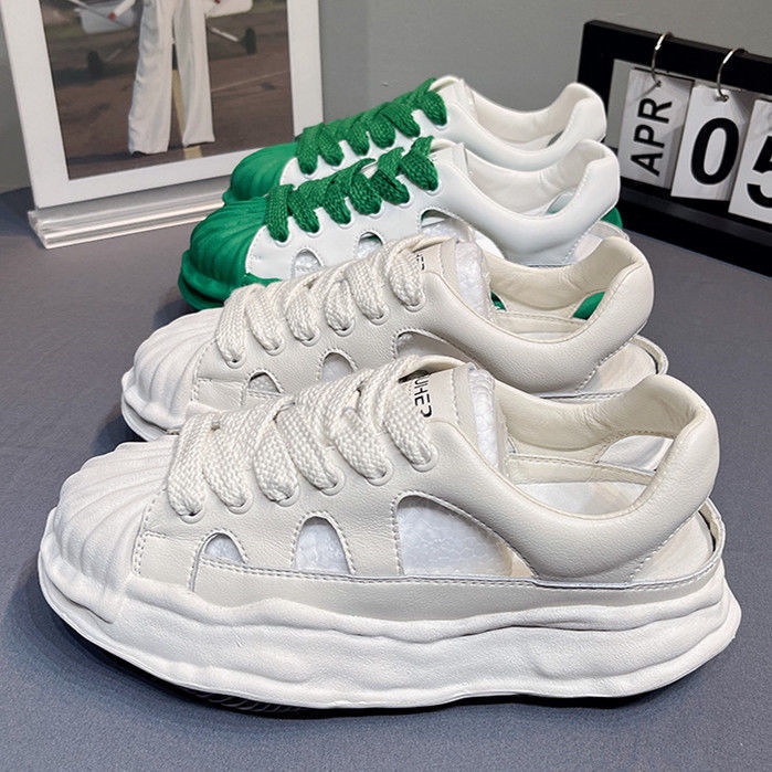Giày Sandal Thể Thao Hở Ngón Đế Dày Phân Hủy Vỏ Sò Phong Cách Roman Dễ Phối Đồ Cho Nữ
