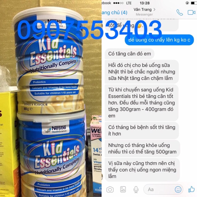 Sữa Tăng cân Kid Essensitals Nestle