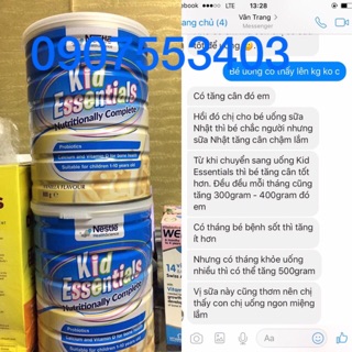 Sữa Tăng cân Kid Essensitals Nestle