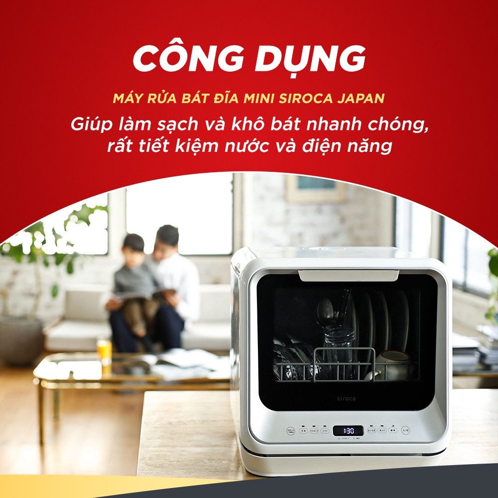 Máy Rửa Bát Siroca SS-M151 Có 6 Chức Năng Thiết Kế Nhỏ Gọn Tiện Dụng Cho Gia Đình