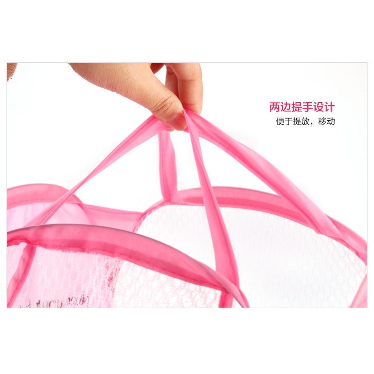 Giỏ Lưới Đựng Quần Áo, Đồ Dùng, Đồ Chơi Gấp Gọn Ngộ Nghĩnh