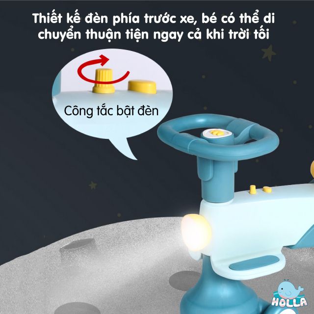 Xe chòi chân kiêm xe lắc cao cấp Holla