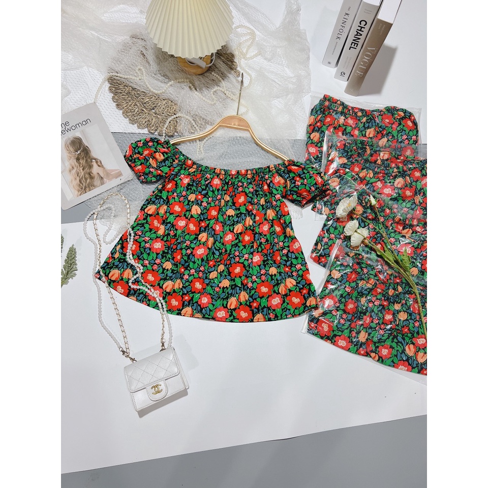 [HÀNG HÓT, MẾN TẶNG QUÀ XINH] ÁO KIỂU NỮ, ÁO HOA TRỄ VAI TAY BỒNG MIX CHÂN VÁY, SOOC ĐỀU SIÊU XINH TEENS FASHION