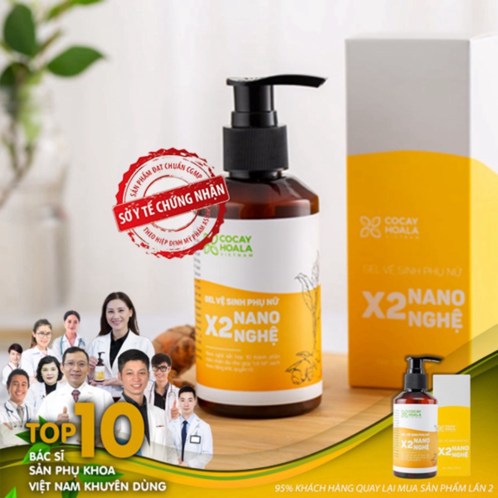 Dung Dịch Vệ Sinh Phụ Nữ Gel X2 Nano Nghệ (150ml)