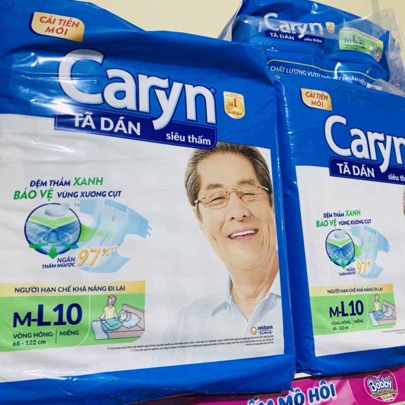 Tã dán và đệm lót Caryn size ML10 - ML20 - XL10 - đệm lót size 14