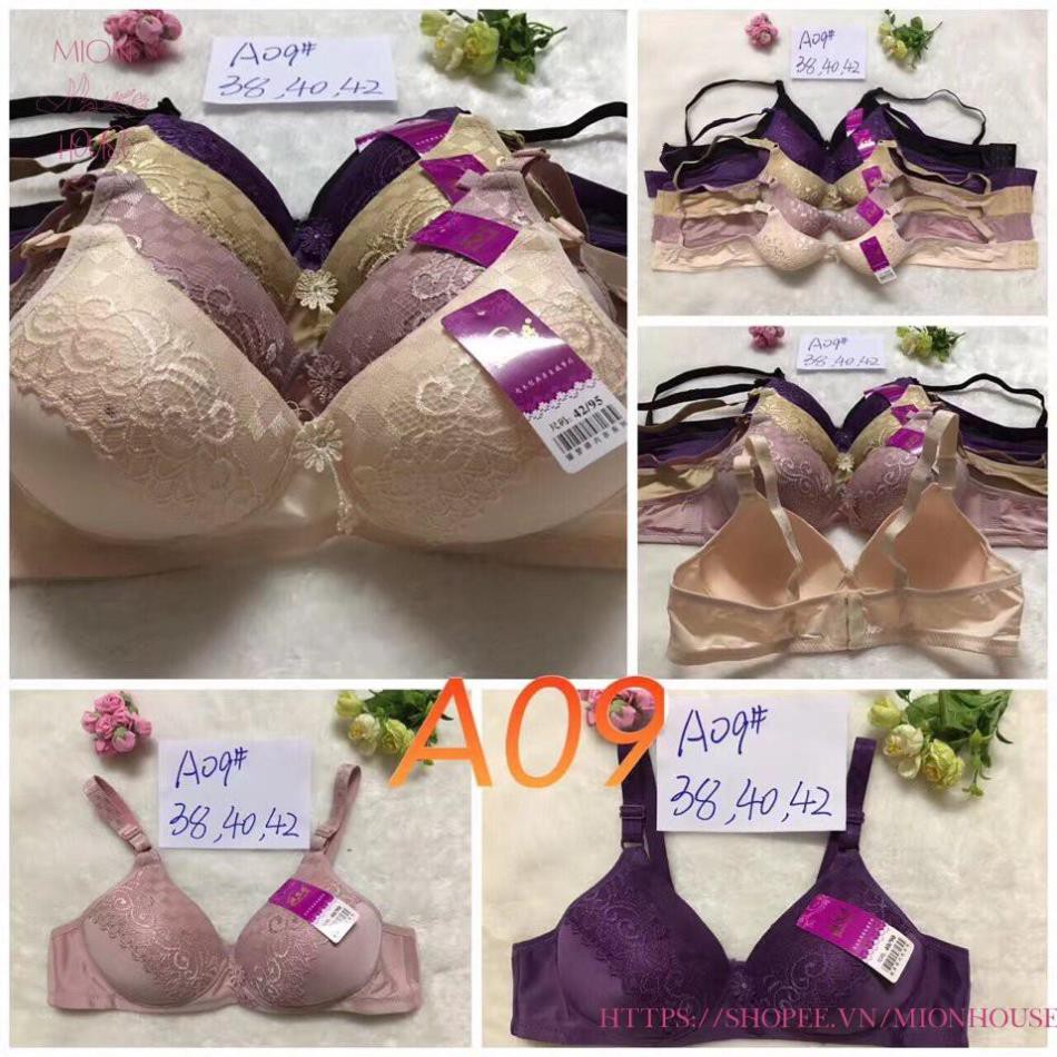 Aó lót nữ mút mỏng quả to phối ren,( a09) áo ngực ren mỏng nhẹ nhàng không gọng 100% chất cotton