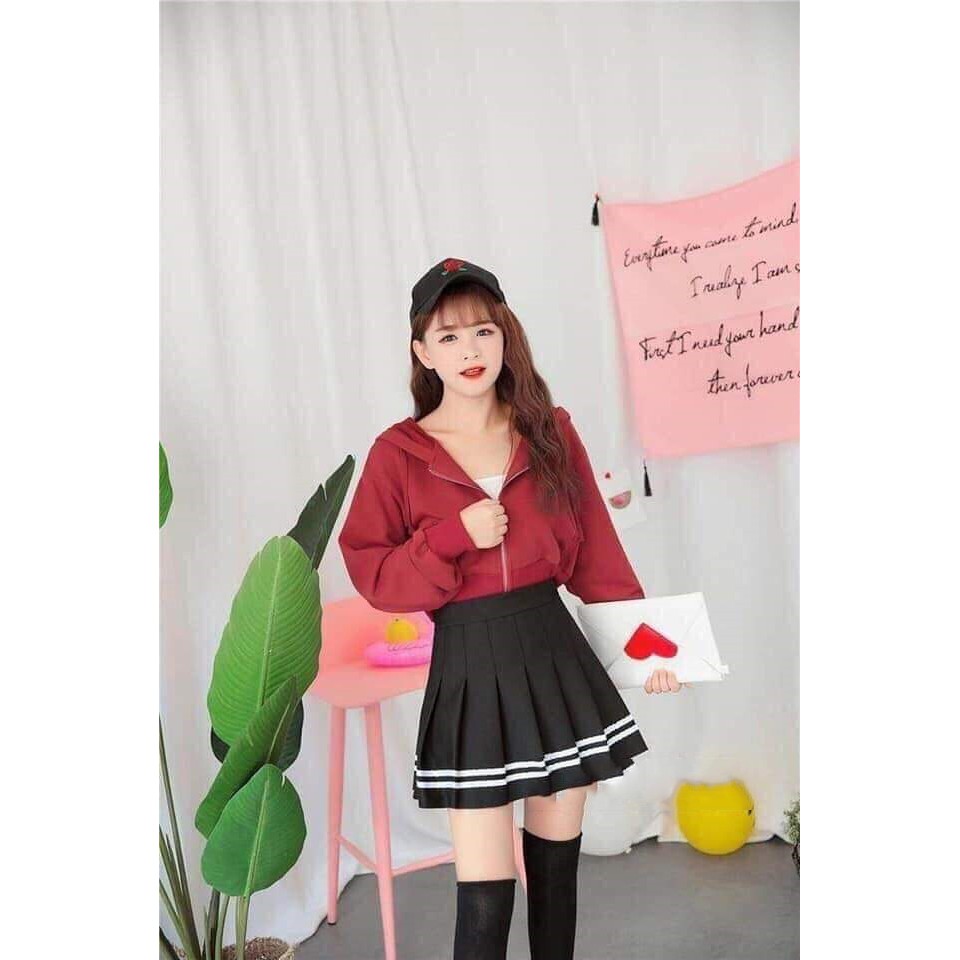 Chân váy tennis chạy 2 sọc ngang 3 màu MAU270220 | BigBuy360 - bigbuy360.vn