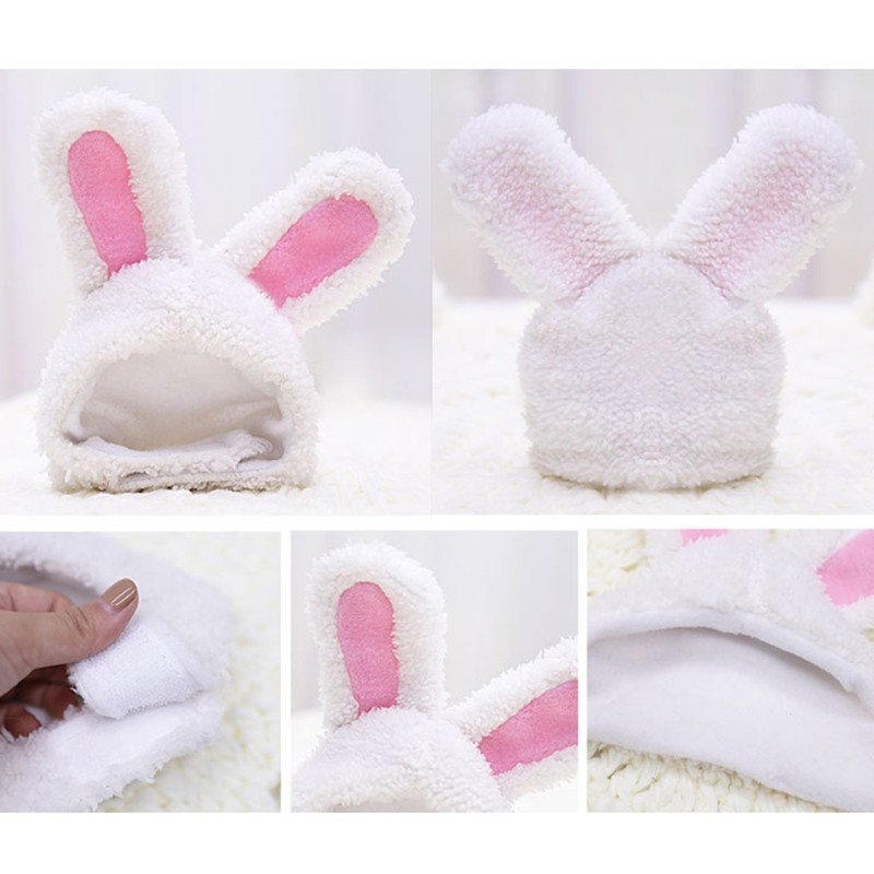 Mũ tai thỏ giữ ấm vui nhộn dành cho thú cưng hóa trang tiệc năm mới/Giáng Sinh