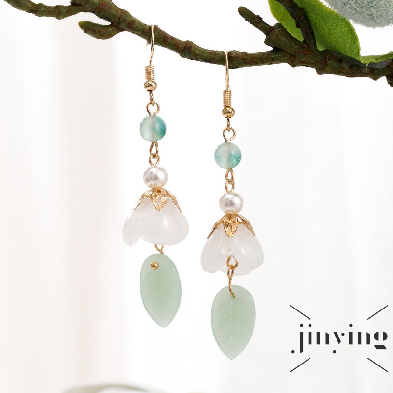 GETNOIVAS Khuyên Tai Hình Sườn Xám Đính Ngọc Trai Nhân Tạo Phong Cách Trung Hoa