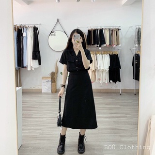 SET ÁO VEST +CHÂN VÁY MIDI (KÈM ẢNH THẬT SHOP CHỤP)