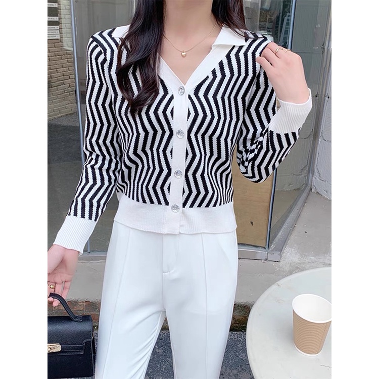 Áo khoác cardigan nữ dệt kim len mềm mịn tay dài họa tiết phong cách Hàn Quốc  2021 New Arival