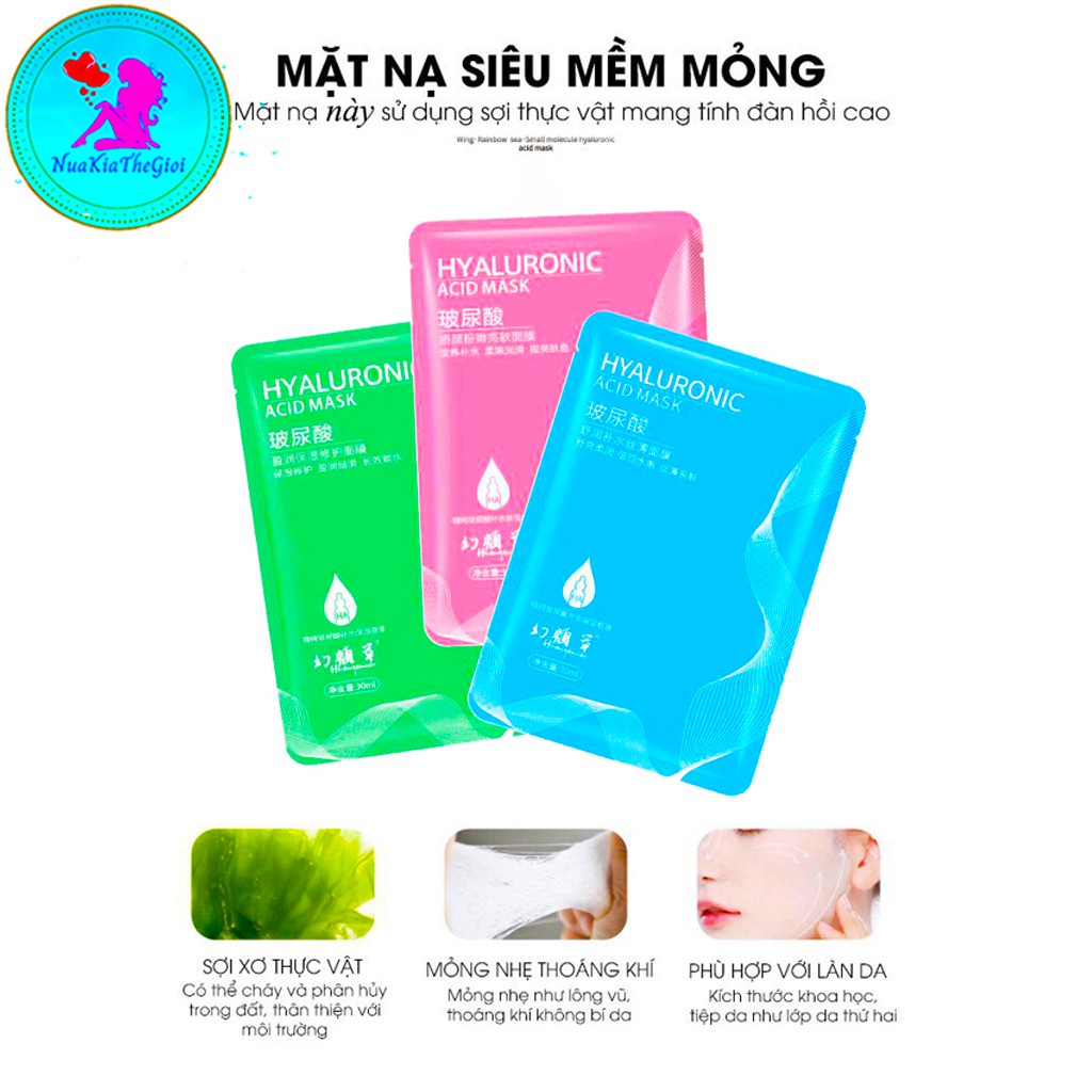 Mặt Nạ Acid Mask MN04 HYALURONIC ACID FACIAL MASK Dưỡng Ẩm Trắng Da Giúp Kiềm Dầu và Mụn 25g/miếng