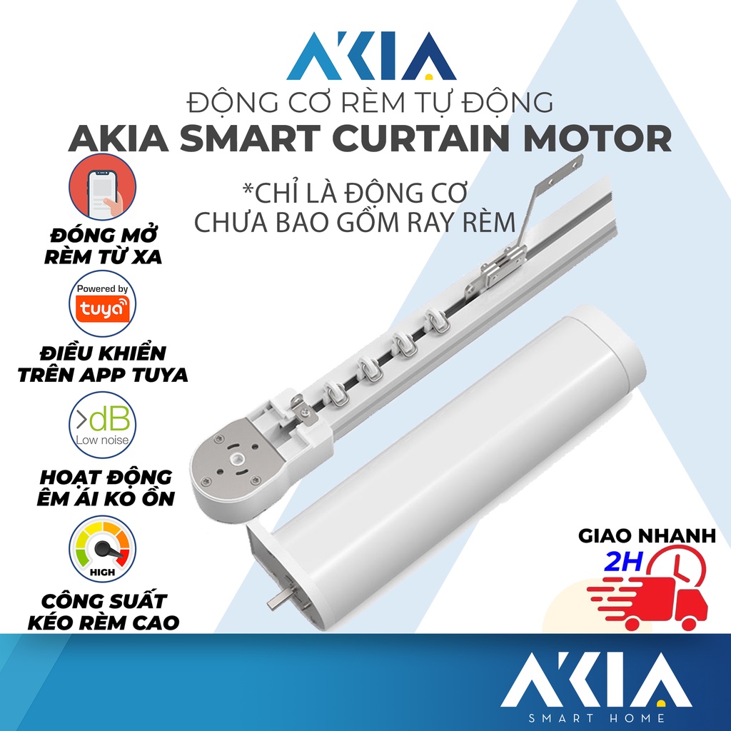 Động cơ rèm thông minh AKIA Zigbee - Motor rèm tự động AKIA, Tương thích Tuya Smart Life, Cần hub Tuya Zigbee để dùng