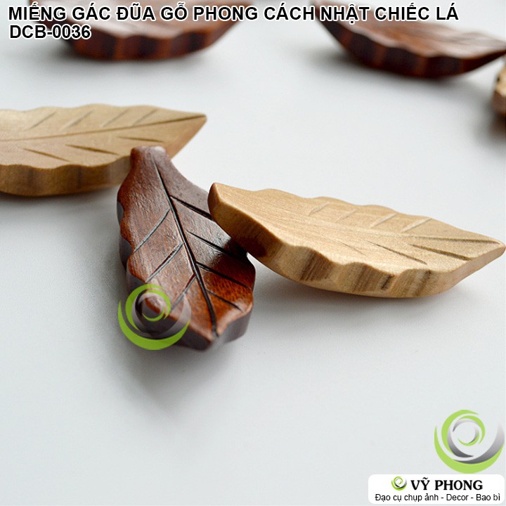 MIẾNG GÁC ĐŨA HÌNH CHIẾC LÁ GỖ TRINH NAM PHONG CÁCH NHẬT BẢN TRANG TRÍ BẾP ĐẠO CỤ CHỤP ẢNH SẢN PHẨM INS DCB-36