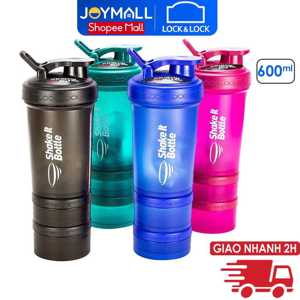 Bình Lắc SHAKE IT Lock&amp;Lock 600ml HAP945 - Hàng Chính Hãng, Có Banh Lắc Trộn, Có Thể Tháo Rời Thu Nhỏ - JoyMall