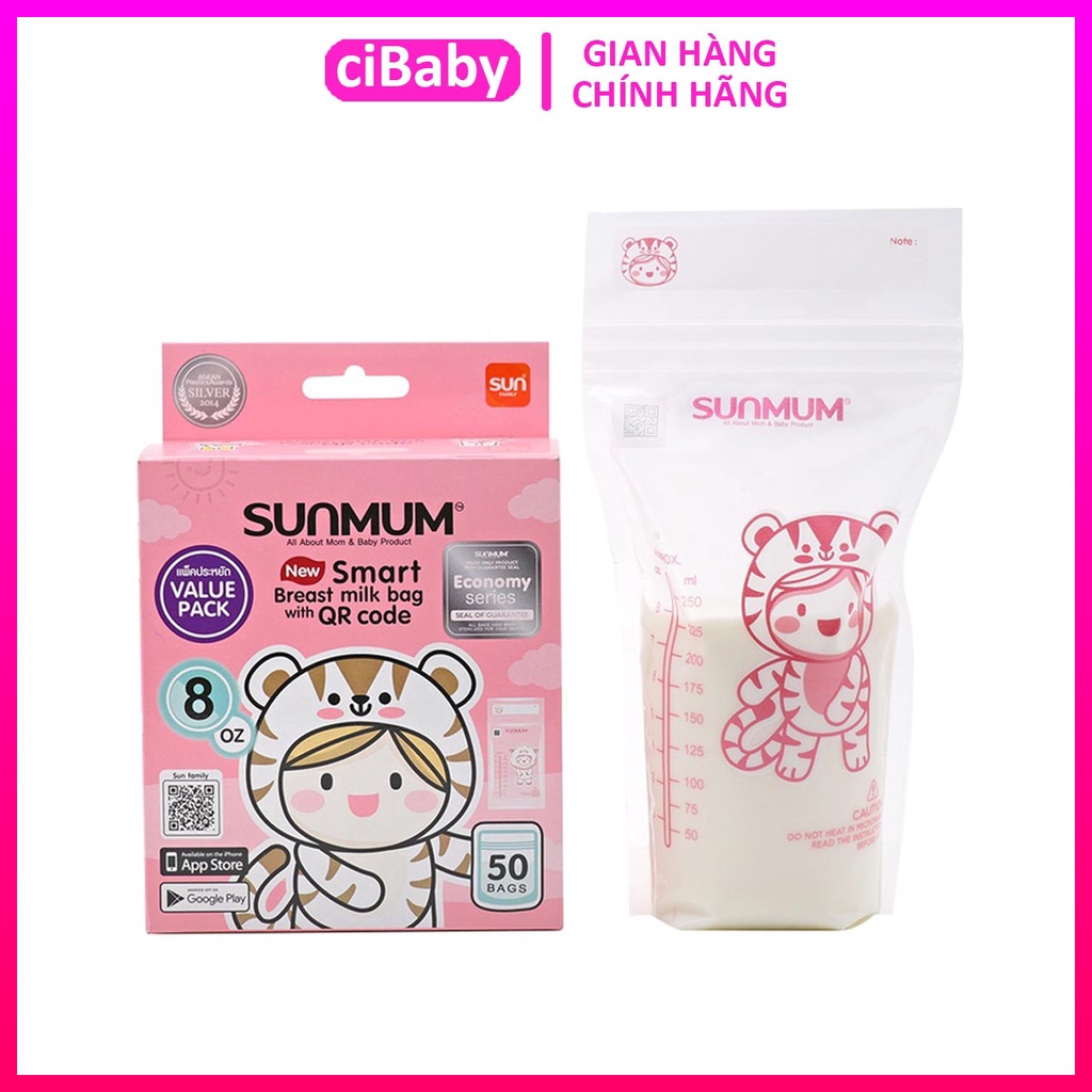 [CHÍNH HÃNG] Túi trữ sữa Sunmum, Túi đựng sữa mẹ 100 / 250 ml an toàn cho bé, tiện lợi cho mẹ